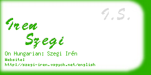iren szegi business card